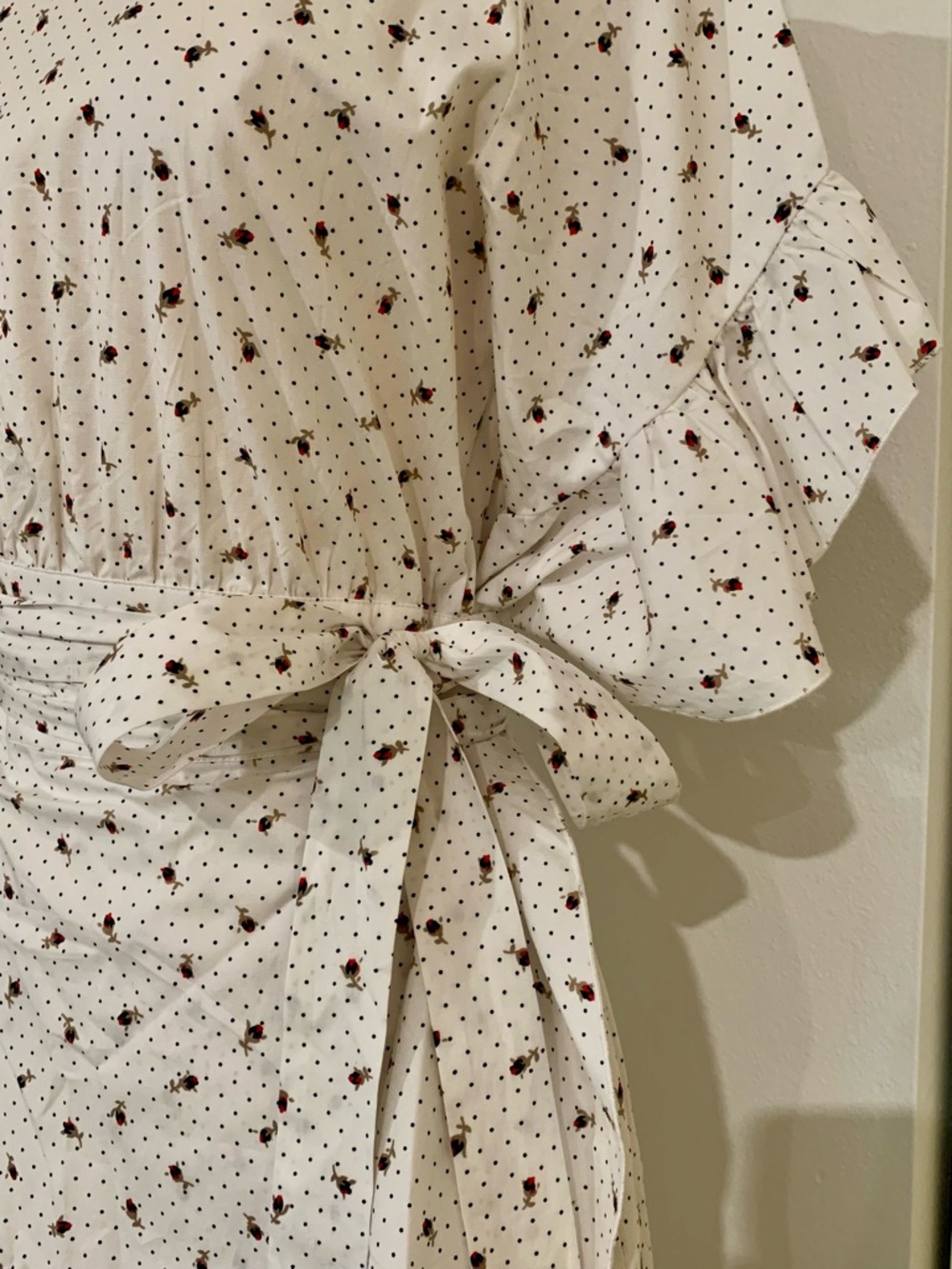Cynthia Rowley White Floral Midi Dress with Tie Waist